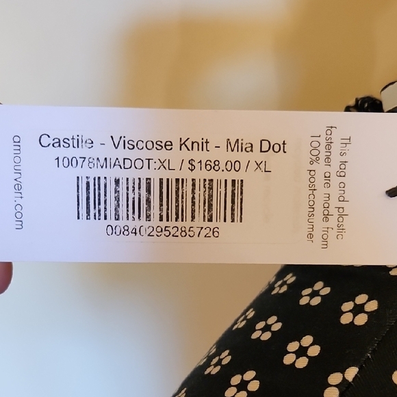 NWT Amour Vert Castile Navy and White Mia Dot Dress, Size XL - Picture 15 of 16